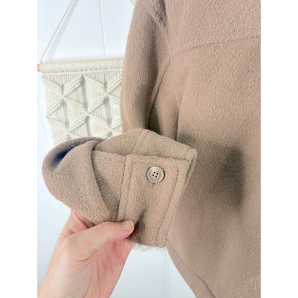 NWT Joie Teddy Jacket Womens XL Camel Tan Cropped Moto Shacket - Picture 5 of 8